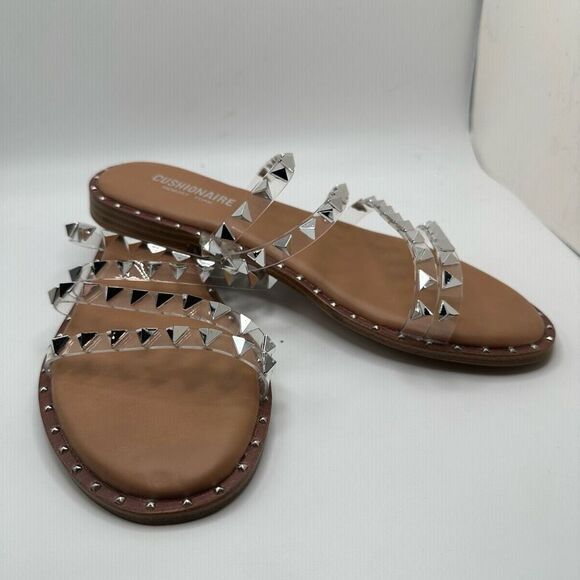 CUSHIONAIRE Women's Studded slide sandal with Memory Foam 8 CLEAR - Picture 6 of 7